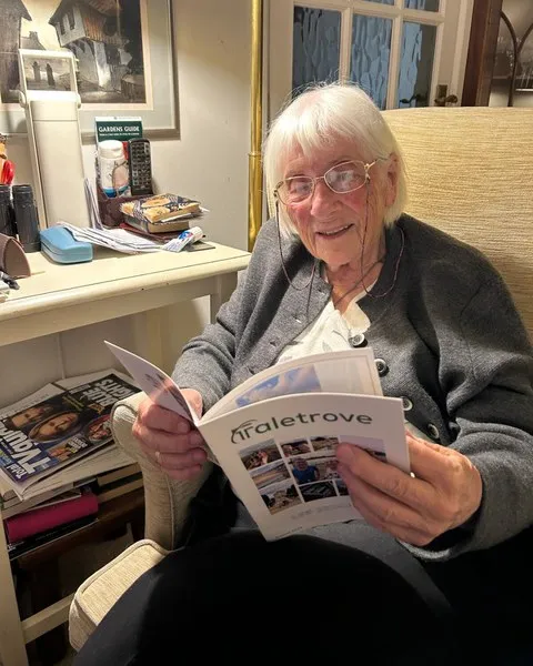 A Taletrove reader with their newsletter